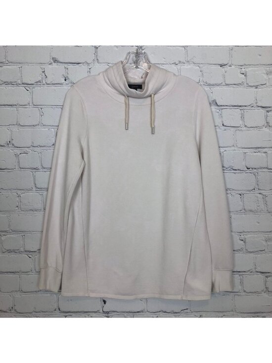 Quince Tops - Quince SuperSoft Fleece Mock Neck Pullover Size XS Off-White